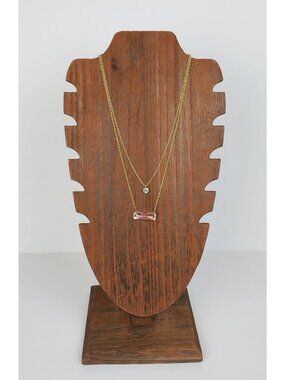 Maren Elena Boho Festival Double Layered Strand Neck with Round Rectangle Stones